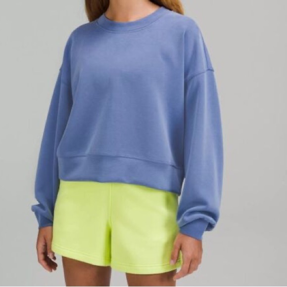 lululemon athletica Tops - Lululemon Perfectly Oversized Cropped Crew *Softstreme Water Drop
